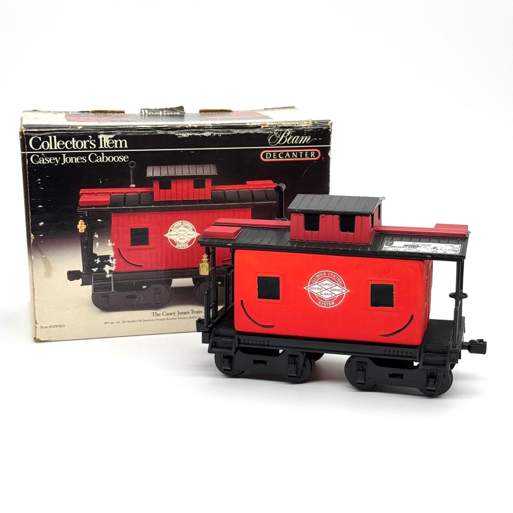 Jim Beam Casey Jones Caboose Empty Decanter Red Vintage Train Original Box